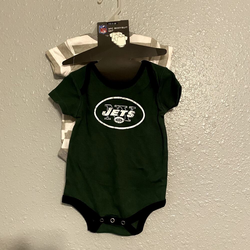 Newborn NY Jets Bodysuits NWT 0–3 Months – 2-Pack Short Sleeve NFL Baby Fan Gear - Picture 6 of 6